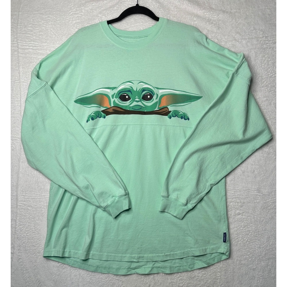 Disney Star Wars Spirit Jersey XL Mint Green Grogu Mandalorian Long Sleeve